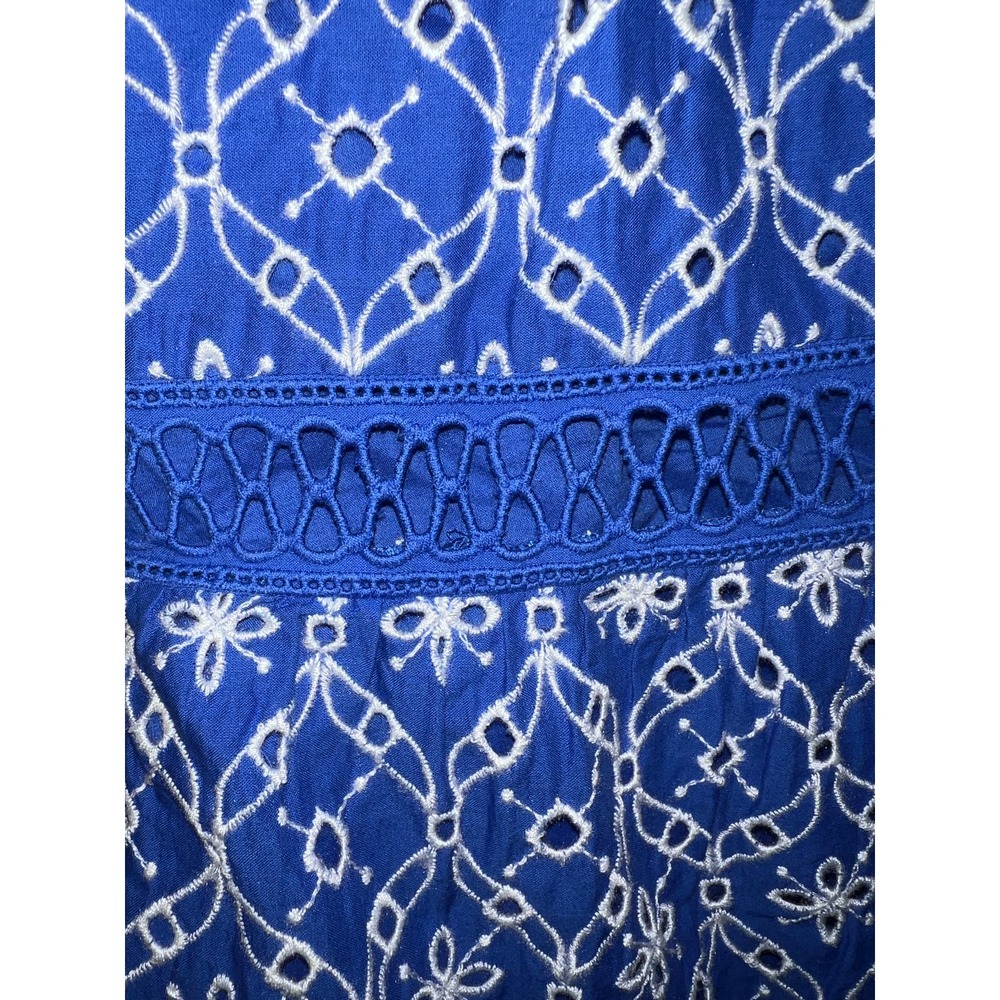 Lilly Pulitzer Size 14 DRESS Morrie Ruffle Sleeve Eyelet Smock Crochet Large NEW - Picture 12 of 14